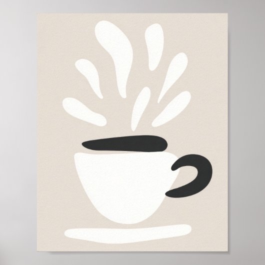 Illustration Tasse dampfenden Kaffees Boho-Stil Poster (Vorne)