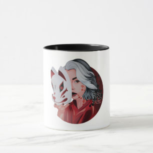 Illustration Tasse Roter und Schwarzer Mujina