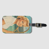 Illustration Tennis Woman in der Zeitschrift der 5 Gepäckanhänger (Vorderseite (Horizontal))