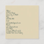 Illustration Tennis Woman in der Zeitschrift der 5 Quadratische Visitenkarte (Rückseite)