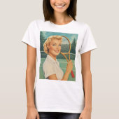 Illustration Tennis Woman in der Zeitschrift der 5 T-Shirt (Vorderseite)