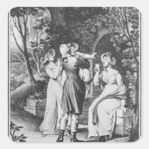 Illustration "The Sorrows" von Quadratischer Aufkleber