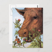 Illustration "Tom Thumb and the Cow" Postkarte (Vorne/Hinten)