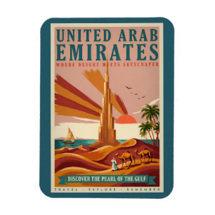Illustration UAE Kamel Burj Khalifa Reise Kunst Magnet