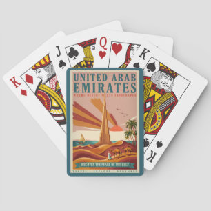 Illustration UAE Kamel Burj Khalifa Reise Kunst Spielkarten