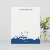 Illustration über Blaue und Weiße fliegende Vögel Briefbogen (Stehend Vorderseite)