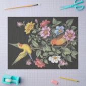 Illustration über Blume und Vögel Seidenpapier (Basteln)