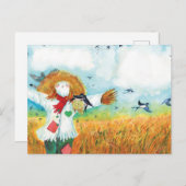 Illustration über das grüne Herz Postkarte (Vorne/Hinten)