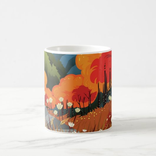Illustration über die Landschaft des hellen Herbst Kaffeetasse (Mittel)