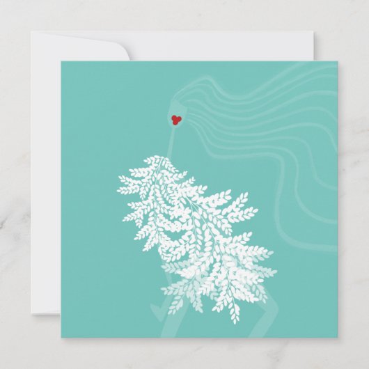 Illustration über die langhaarige botanische Minim Einladung (Vorderseite)