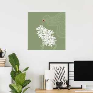 Illustration über die langhaarige botanische Minim Poster