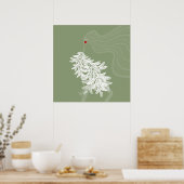 Illustration über die langhaarige botanische Minim Poster (Küche)