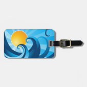 Illustration über die Sonne und das Surf Sea Wave Gepäckanhänger (Vorderseite horizontal)