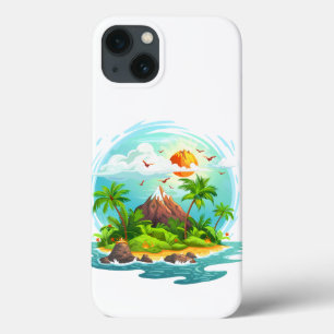 Illustration über die tropische Insel mit Blick au Case-Mate iPhone Hülle