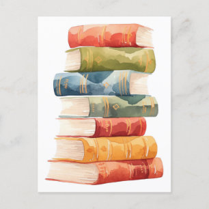 Illustration über die Wasserfarbe der Bücher Postkarte