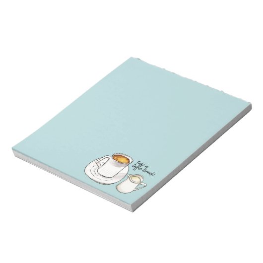 Illustration über Kaffee und Milchdoodle | Kaffeep Notizblock (Rotiert)