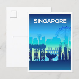 Illustration über Kunstreisen in Singapur Postkarte