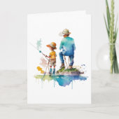 Illustration über Vater und Sohn Wasserfarbe Kunst Karte (Vorderseite)