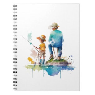 Illustration über Vater und Sohn Wasserfarbe Kunst Notizblock