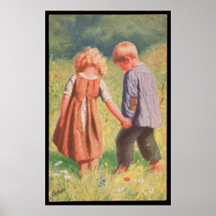 Illustration über Vintage Kinder Poster