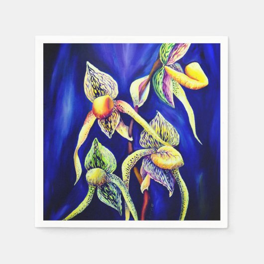 Illustration über Wasserfarben-Dame Slipper-Orchid Serviette (Vorderseite)