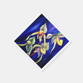 Illustration über Wasserfarben-Dame Slipper-Orchid Serviette (Ecke)