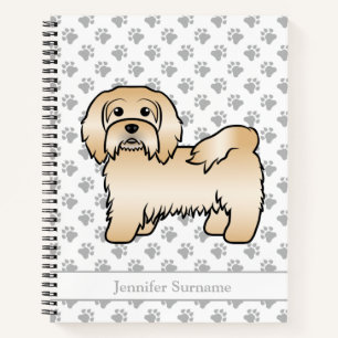 Illustration und Name eines rötlichen Havanese Car Notizblock