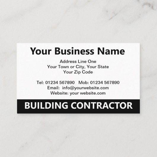 Illustration und QR-Code für Builder-Gebäude Visitenkarte (Rückseite)