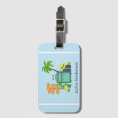 Illustration Vacacation Personalize Gepäckanhänger (Vorderseite Vertikal)