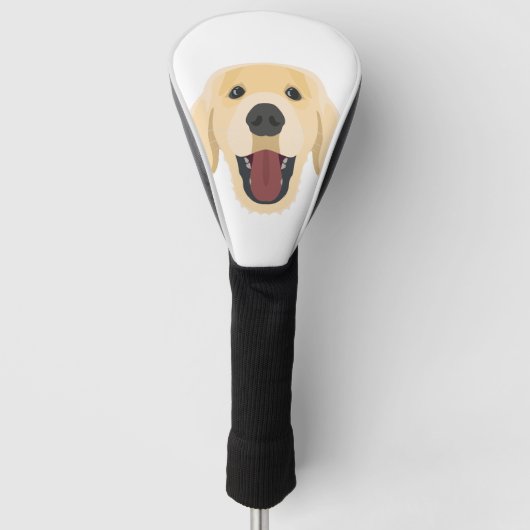 Illustration verfolgt Gesicht goldenes Retriver Golf Headcover (Vorderseite)