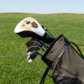 Illustration verfolgt Gesicht goldenes Retriver Golf Headcover (In SItu)