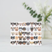 Illustration - Viele lachende und hübsche Hunde Postkarte (Stehend Vorderseite)