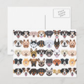Illustration - Viele lachende und hübsche Hunde Postkarte (Vorne/Hinten)