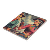 Illustration Vintager Cowgirls Fliese (Seite)
