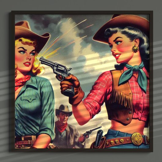 Illustration Vintager Cowgirls Poster