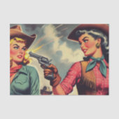 Illustration Vintager Cowgirls Seidenpapier (Vorderseite)