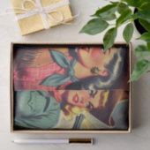 Illustration Vintager Cowgirls Seidenpapier (Geschenk)