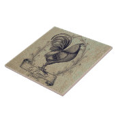 Illustration Vintager französischer Hühner Fliese (Seite)