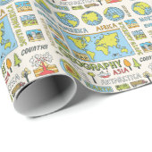 Illustration Vintager Geografie Geschenkpapier (Rolleneckpunkt)