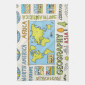 Illustration Vintager Geografie Geschirrtuch (Vertikal)