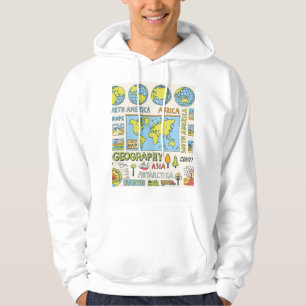 Illustration Vintager Geografie Hoodie