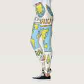 Illustration Vintager Geografie Leggings (Links)