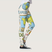 Illustration Vintager Geografie Leggings (Rechts)