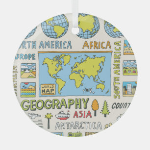 Illustration Vintager Geografie Ornament Aus Glas