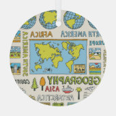 Illustration Vintager Geografie Ornament Aus Glas (Rückseite)