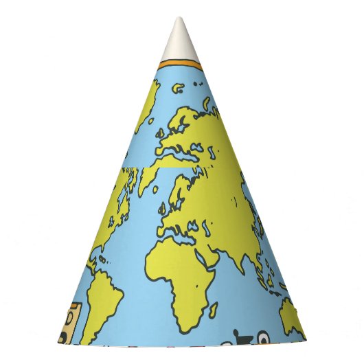 Illustration Vintager Geografie Partyhütchen (Vorderseite)