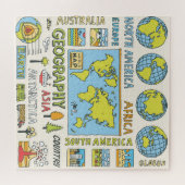 Illustration Vintager Geografie Puzzle (Horizontal)
