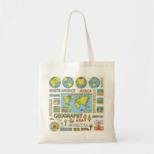 Illustration Vintager Geografie Tragetasche