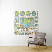 Illustration Vintager Geografie Wandteppich (Beispiel)