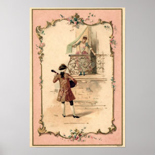 Illustration Vintager Liebhaber Poster